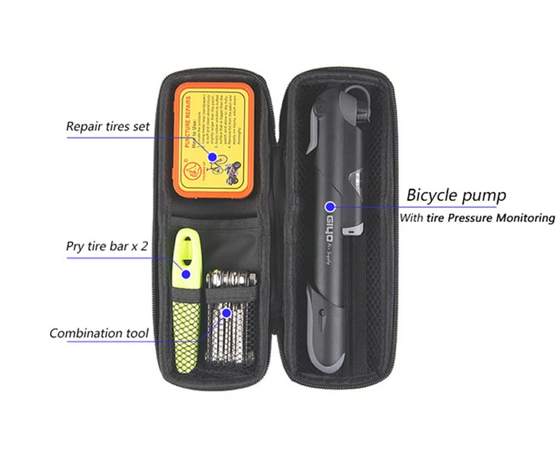 large bag with tool GIYO комплекты для ремонта велосипеда, сумка для велосипеда, многофункциональные инструменты, наборы инструментов для ремонта велосипеда, набор для ремонта шин, набор инструментов, сумка для бутылки, портативная, Acce - Цвет: large bag with tool