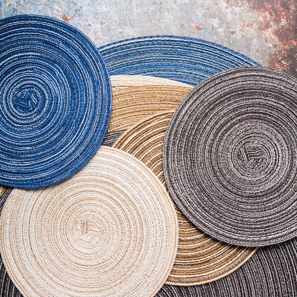 80% Hot Sale Convenient Place Mat Round Shape Heat Insulation Cotton Kitchen Place Mat for Home Cooking Dinner Mat