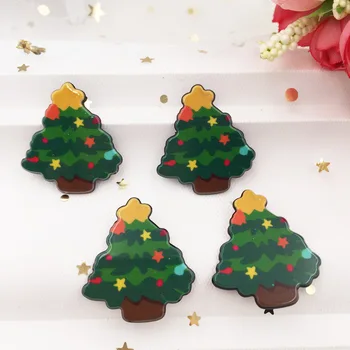 

Kawaii Colorful Christmas Star Tree Flat Back Acrylic Sheet Miniature Pattern 8 Pcs Applique DIY Scrapbook Home Decor Crafts