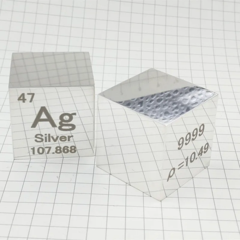 US $399.32 Supply Silver Ag Metal 1 Inch Cube Ag 254x254x254mm Density Cube For Element Collection Specimen Gift