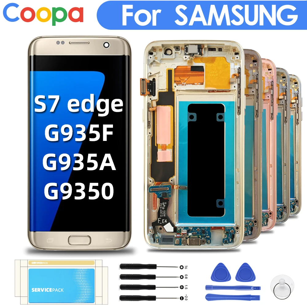 Сменный Super AMOLED экран 5 дюйма для Samsung Galaxy S7 Edge G935F G935A G935O сенсорный ЖК с