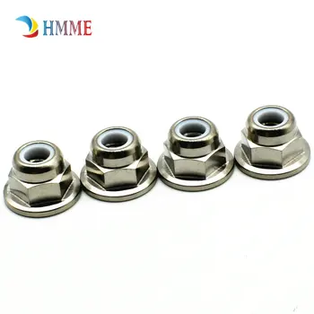 

Titanium Nylon Nut M5 M6 M8 M10 M12 M14 Ti Screw Nut with Plastic Nylon Anti Skid Ti Color Titanium Screw Nuts Ti Fastener 2 pcs