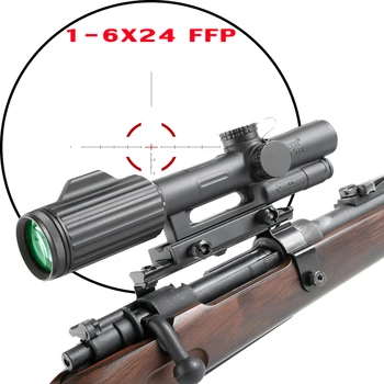 شراءCL1-0403 1-6X24 FFP الأحمر الإضاءة قناص ملحقات المسدس نطاق بندقية طويلة المدى مشاهد للصيد Airsoftsports التكتيكية