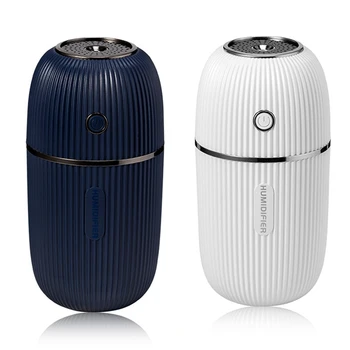 

Hot 2 Set 300ML Ultrasonic USB Aroma Essential Oil Diffuser Color Night Lamp Mist Maker Humidifier, White & Navy Blue