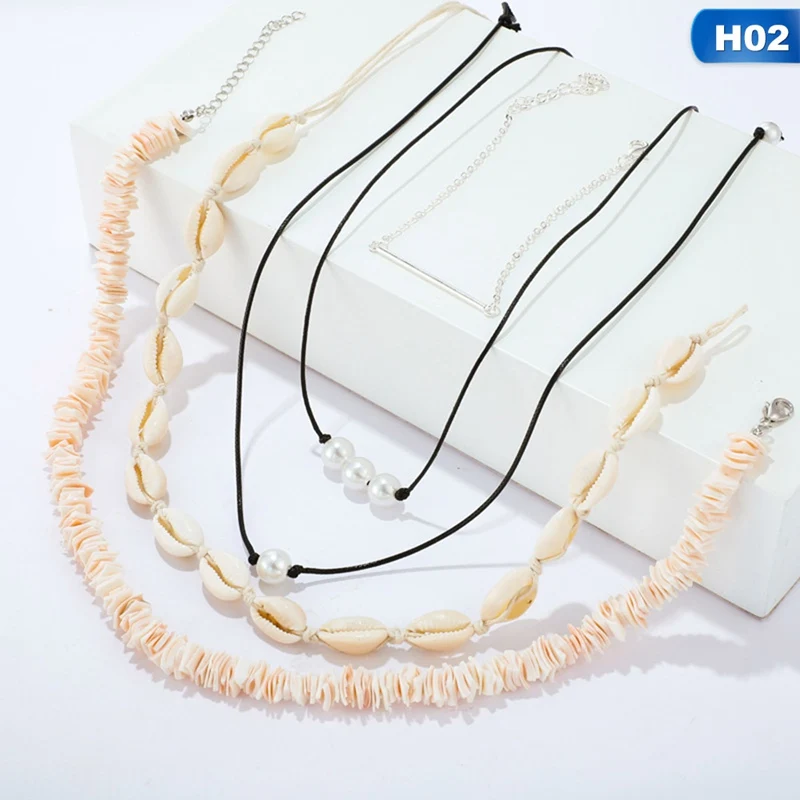 3 шт./компл. естественная оболочка жемчужные Rope Chain, Цепочки и ожерелья Для женщин Мода Регулируемая ключицы колье Цепочки и ожерелья ювелирных изделий - Окраска металла: 2