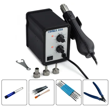 

YIHUA 858 SMD Rework Solder Station Hot Heat Gun Can Adjust The Temperature The Warm Air Pressure Gun Electronic Gesoldering