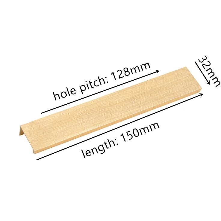 128mm g LCH золото цельный алюминиевый сплав флеш-ручки расстояние между отверстиями 32 мм до 192 мм розовая золотая для шкафа Ручка для ящика - Цвет: 128mm g