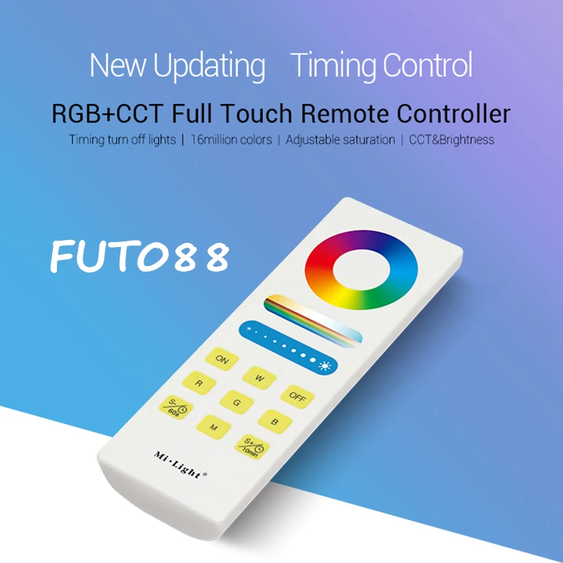 MiBoxer FUT088 RGB CCT Full Touch Пульт дистанционного управления ler 2 4 GHz RF пульт выключить свет