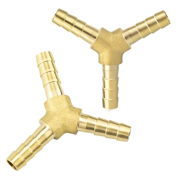 

10MM Y-Shaped Tee Gas Pipe Joint 10mm Copper Tee Gas Three Fork(8 Pieces)