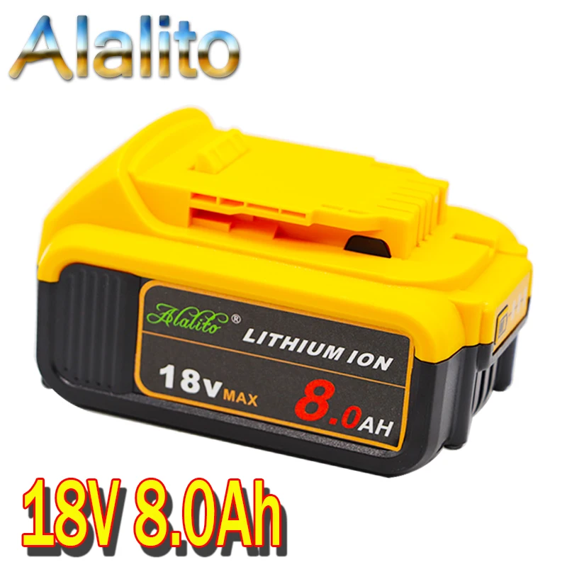 Сменный аккумулятор Alalito для электроинструмента DeWalt DCB184 DCB181 DCB182 DCB200 20 в 8A 18