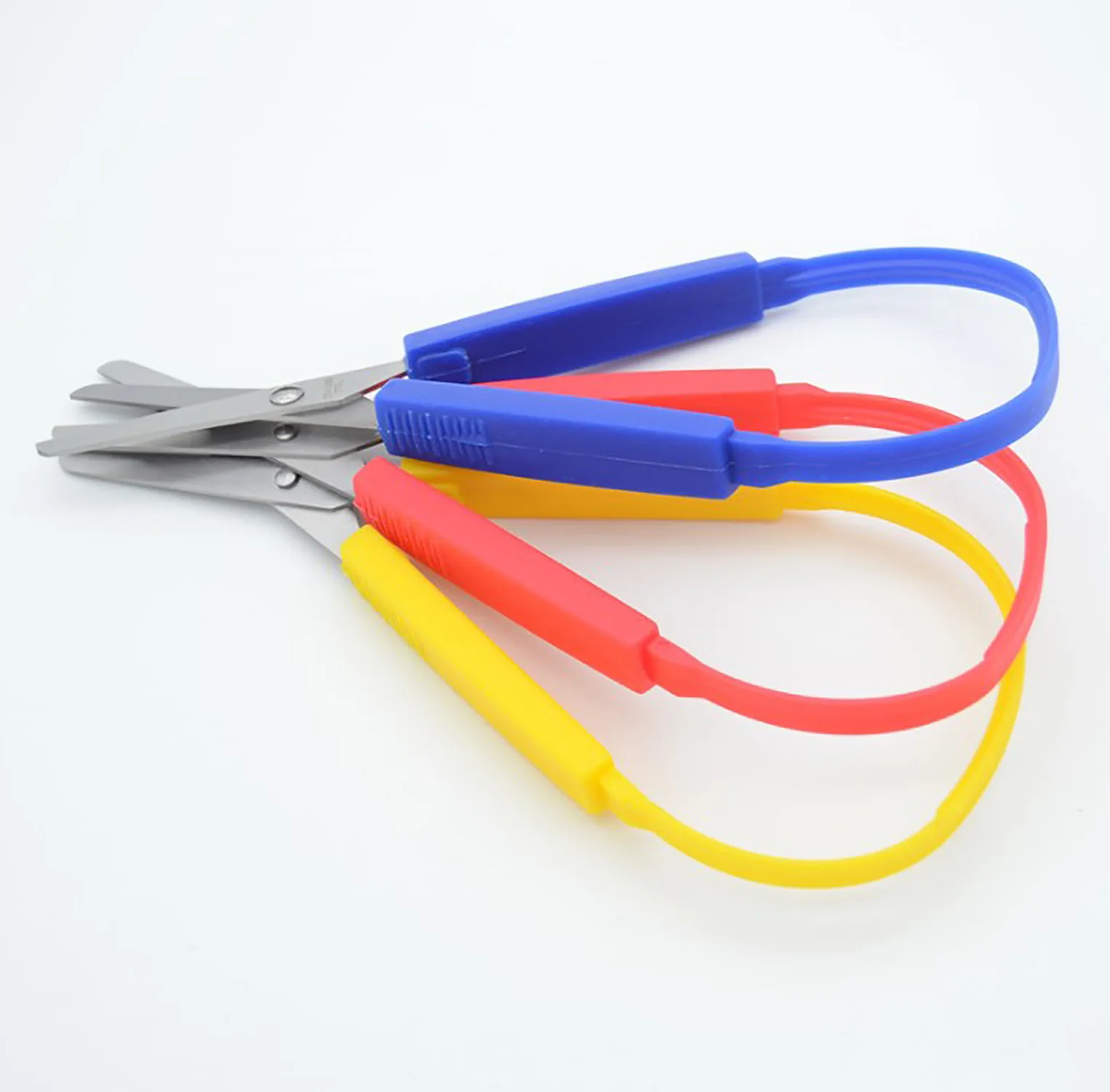 Loop Scissors Colorful Grip Scissors Loop Handle Self-Opening