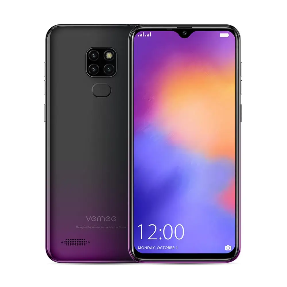 Смартфон Vernee M7, 4 Гб ОЗУ, 64 Гб ПЗУ, Android 9,0, 6,1 дюймов, экран в виде капли воды, настоящая Тройная камера, отпечаток пальца, распознавание лица, 4G LTE, телефон - Цвет: Black