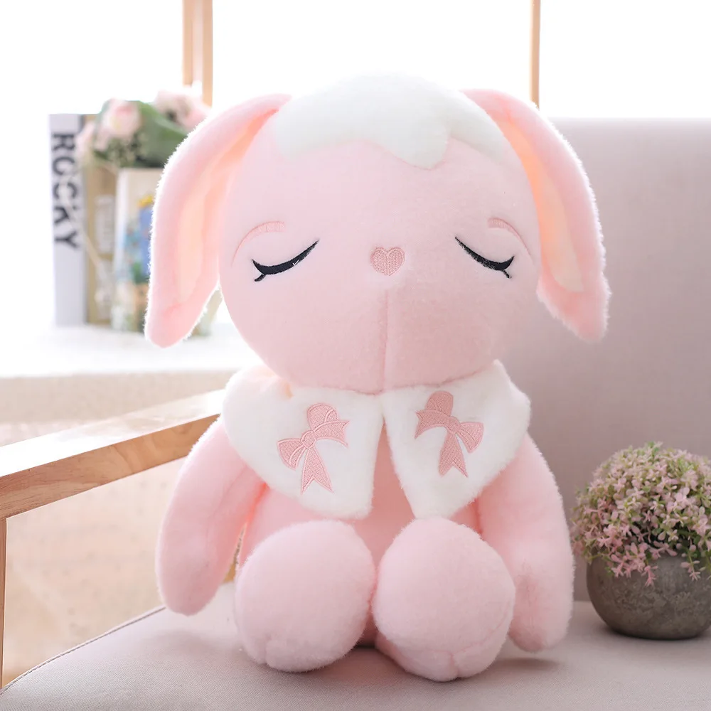 Pink Новая Милая шаль Кролик плюшевая подушка для объятий маленькая игрушка белый кролик детская Спящая кукла - Цвет: Pink