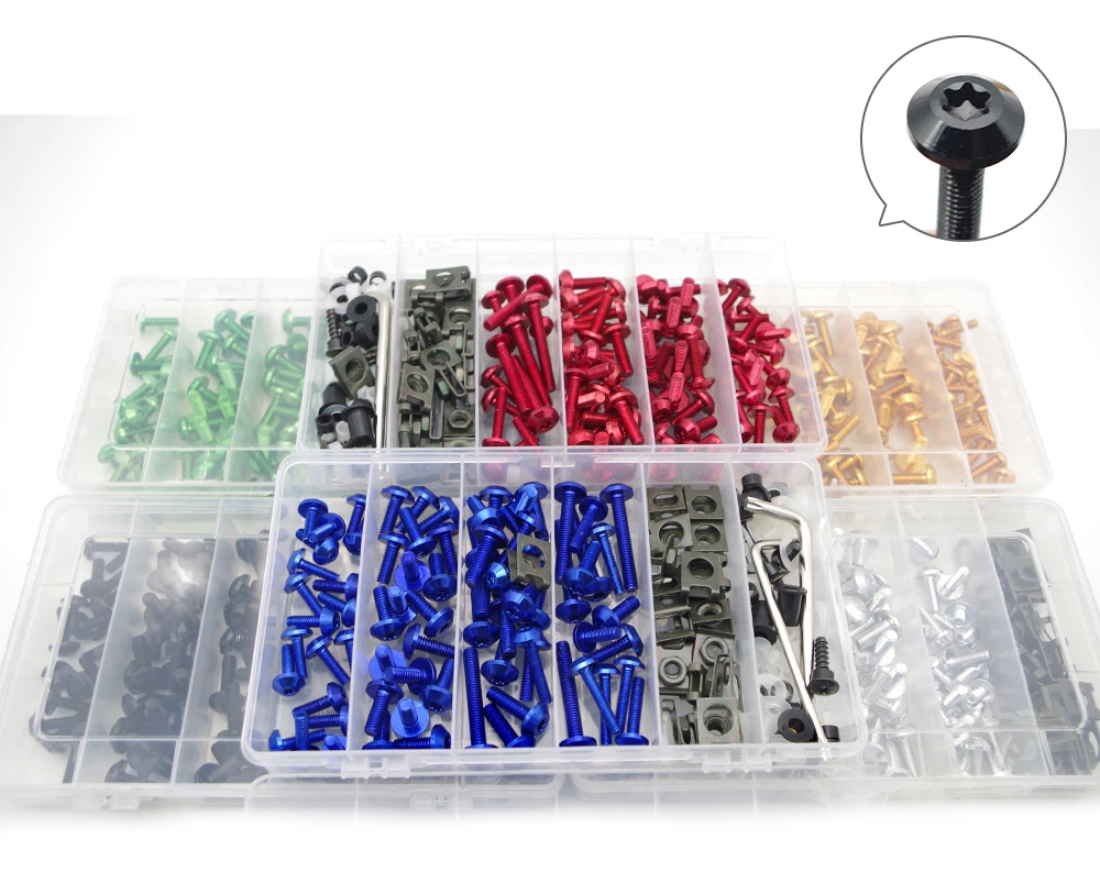 Набор универсальных болтов для мотоцикла 182 шт. Комплект HONDA 100cc 125c 600 hornet 750nc 750 shadow