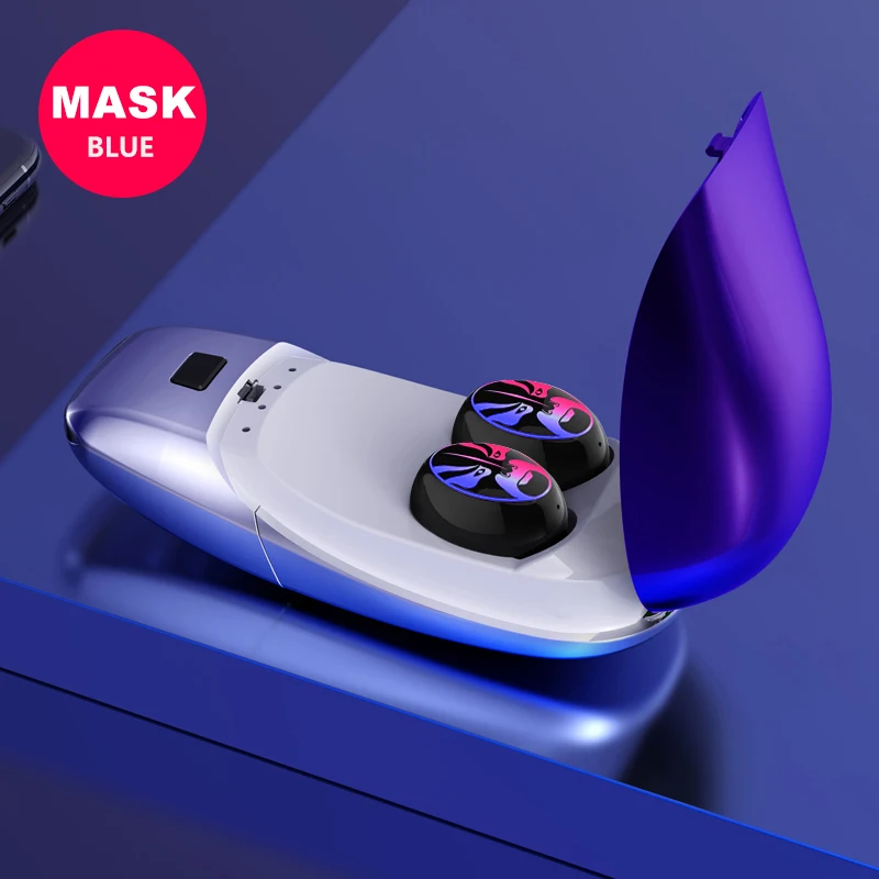Mask Blue DOCIDACI E8 TWS Bluetooth наушники 5,0 беспроводные наушники HIFI 6D стерео гарнитура с шумоподавлением Игровые наушники для смартфонов - Цвет: Mask Blue
