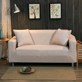 

Knitted Solid Color Stretch Sofa Cover Slipcovers Foam Strip Fit Durable Soft Sofa Cover Anti slip Couch Cover for 1/2/3/4 Seat