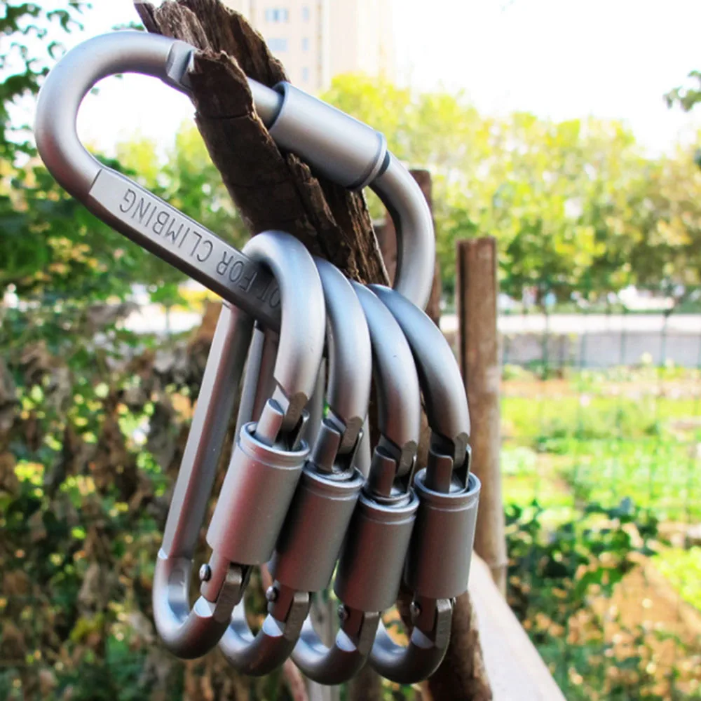 Carabiner Travel Kit Camping Equimpment Aluminum D-Ring Hook Survival Gear Camp Backpack Nut Buckle Mosqueton Carabiner BC0232 (10)