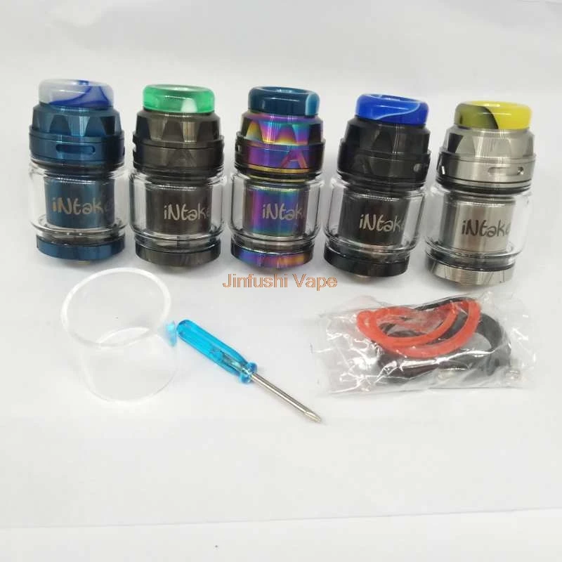 

Newest Vape Intake RTA Tank Atomizer Resin Drip Tip Dual Posts Build Deck 4.2ml Capaticy 24mm Single Coil Top Filling System