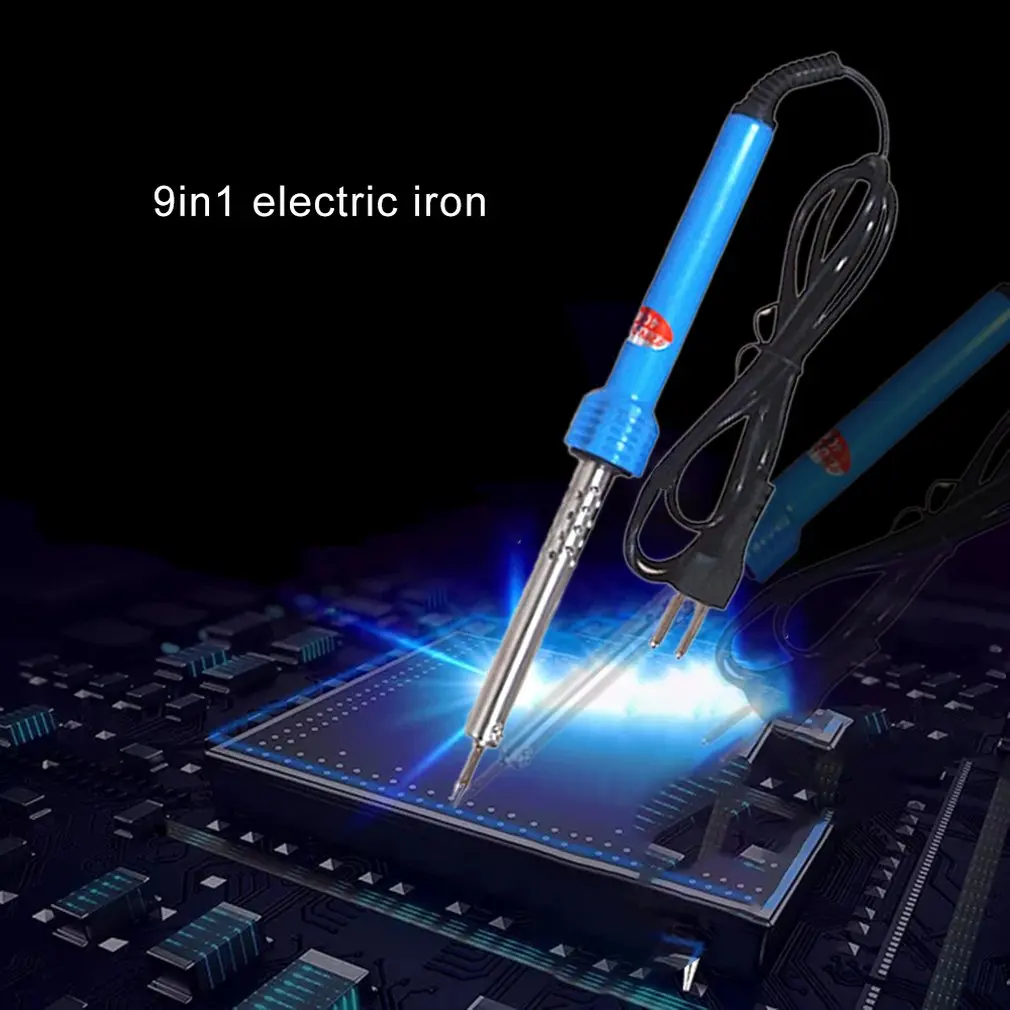 9 in 1 Soldering Iron Suit 110V-220v 30w 40w 60W Electronic Set Tool Rubber Handle Electric Soldering Iron