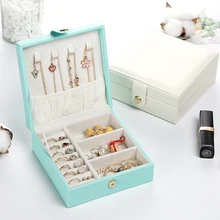  Casegrace New Design Small Jewelry Box Portable Travel Organizer Jewelry Box PU Leather Jewelry Storage Case For Rings Earrings 