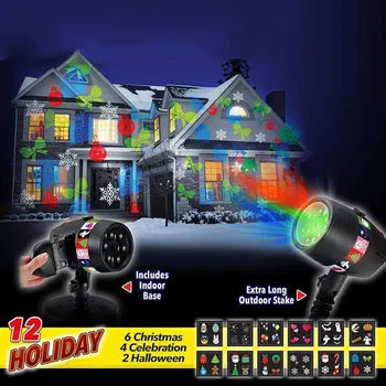 

Christmas Style Patterns Lights LED Lamp Laser Film Lamp Outdoor Waterproof Lights Snowflake Logo Projection Lamp Lawn