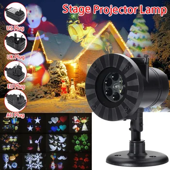 

12 Patterns LEDs Projector Light IP65 Water Resistant Angle Adjustable Stage Light for Christmas Halloween Party Decoration