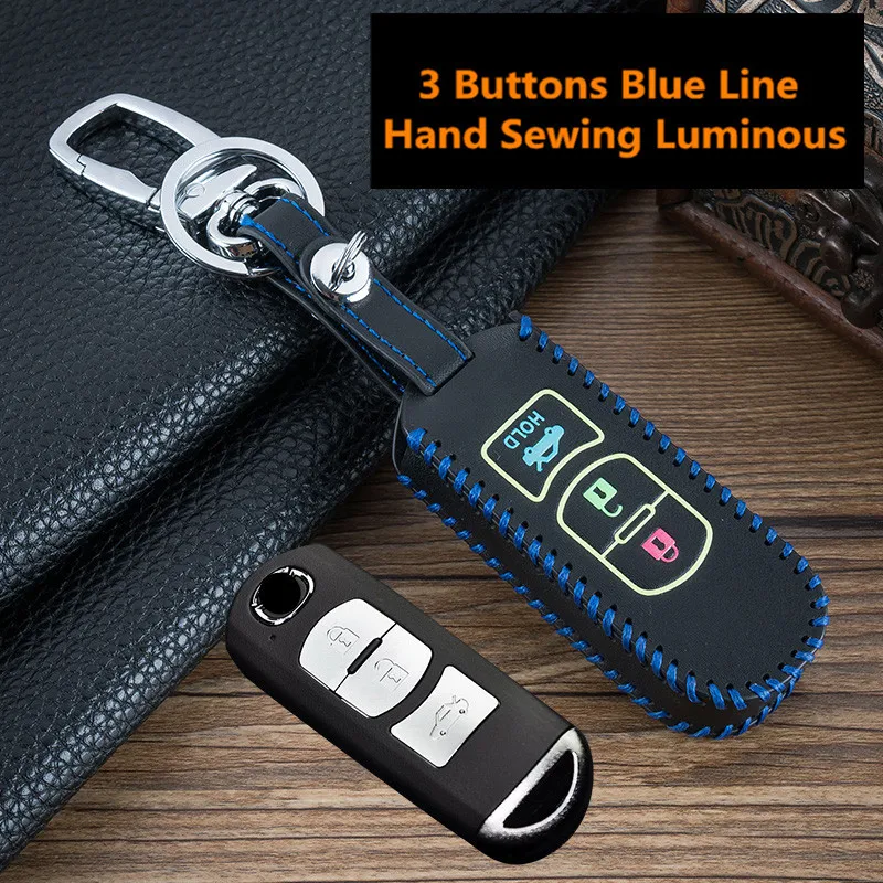 Luminous-Leather-keychain-Car-Remote-Key-Case-Cover-For-Mazda-6-Mazda-3-Axela-Atenza-CX (4)