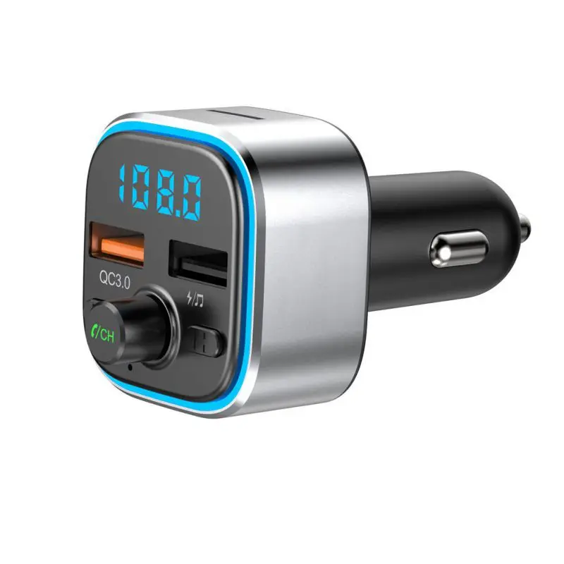 Горячая Быстрая зарядка автомобиля Bluetooth MP3 плеер автомобиля fm-передатчик красочный атмосферный светильник дисплей зарядное устройство QC3.0