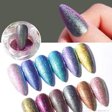 6 цветов Блестящий Порошок для ногтей набор лазерных блестящих маникюрных ногтей хромированный пигмент Серебряный набор для украшения ногтей DIY