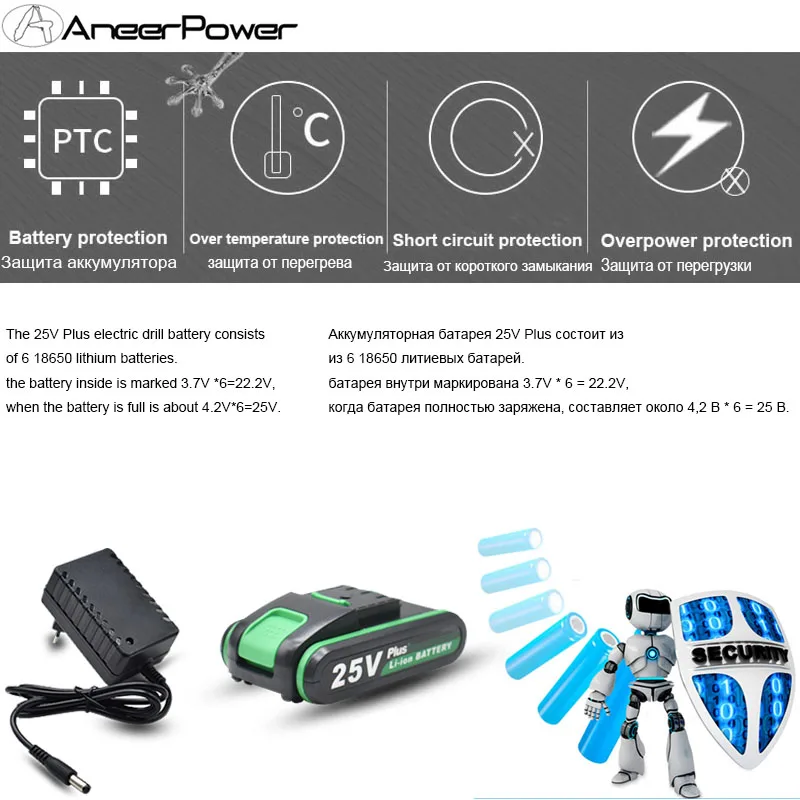 25V Impact Electric Battery Cordless Hand Electric