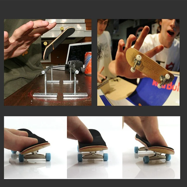 Wooden Finger Skateboards Professional Finger Skate Board Wood Basic Fingerboard With Bearings Wheel Foam Screwdriver 6