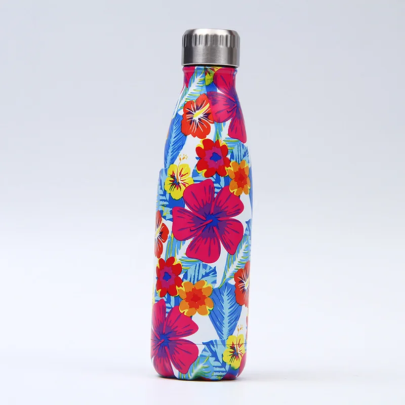 Индивидуальная креативная Цветочная термос-колба из нержавеющей стали, бутылка для воды, герметичная Спортивная бутылка для питья, крутая Термокружка - Цвет: G