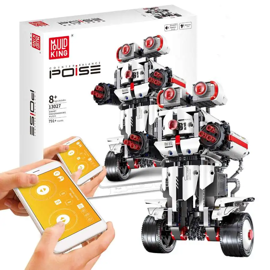 Белый 791 шт. RC робот 2,4G Управление с помощью приложения RC развивающие Кирпичи DIY сборка сбалансированное Программирование робот RC игрушки подарки для детей - Цвет: Белый