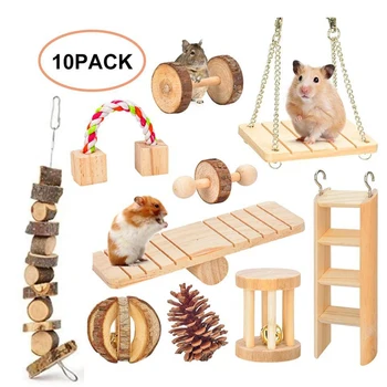 

Balls Playing Exercise Rabbit Small Animals Parrot Chew Toys Set Bell Molar Hamster Teeth Care Mini Birds Wood