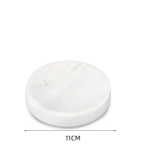 Round-White JINSERTA, натуральная мраморная мыльница, нескользящая мыльница, роскошная, европейская, для дома, отеля, ванной комнаты, креативный поднос для хранения слива для декора - Цвет: Round-White