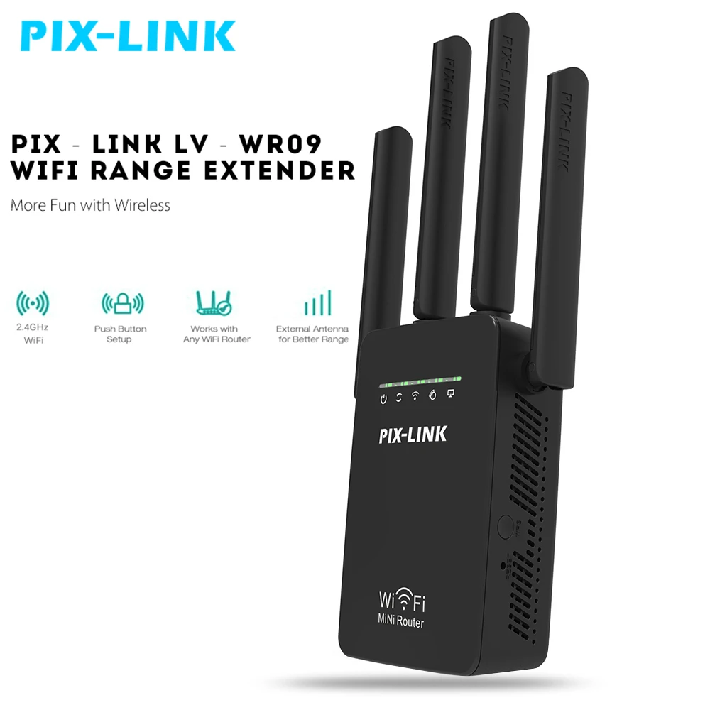 krone Bemyndigelse Wardian sag Pixlink Mini Wifi Repeater / Router / Access Point Wi-fi Range Extender  With 4 External Antennas Wps Protection Eu/us/uk/au Plug - Routers -  AliExpress