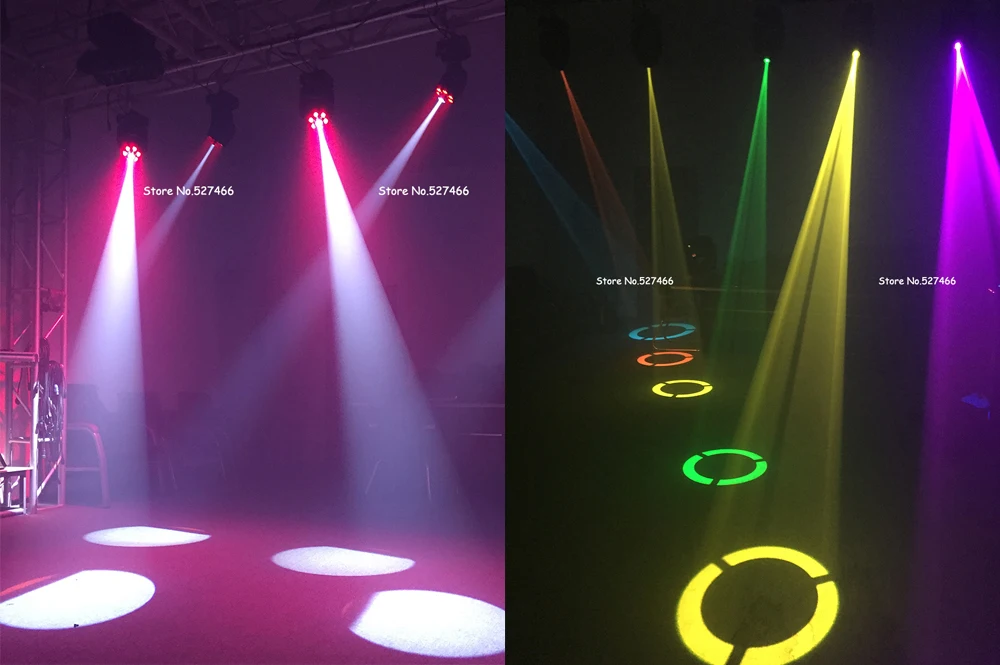 1x30W LED Spot+6x8W Wash Disco Moving Head Light Beam with 7gobos Spot Lighting 4/18channels for Disco Club Pary Wedding Show