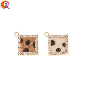 

Cordial Design 50Pcs 17*17MM Jewelry Accessories/Rhinestone Charms/DIY Making/Leopard Print Effect/Hand Made/Earring Findings