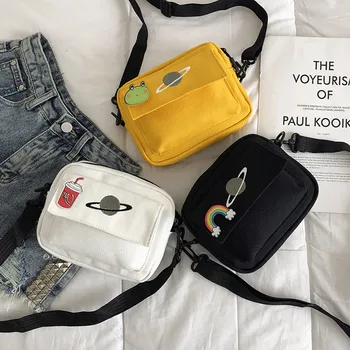 

15#Women Fashion Planet Canvas Bags Student Messenger Bag Shoulder Bag Fashion Bag Black Bag Bolsos Para Mujer