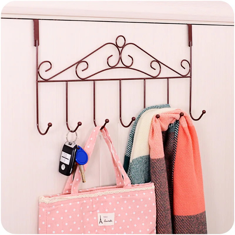 Creative Iron Door Hanging Hook Hanger Clothes Wall Hanging Basket