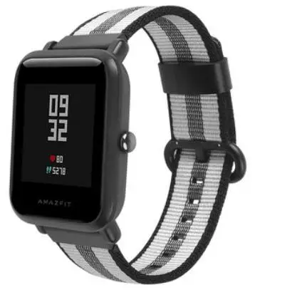 20 22 мм ремешок galaxy active 2 42 46 s2 s3 amazfit 3 2 1 GTR GTS pace bip Ticwatch s s2 E pro Pebble time zenwatch нейлоновый ремешок - Цвет ремешка: black stripe