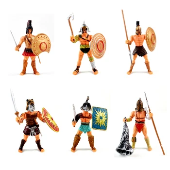 

6pcs/set Mini Adult Home Decor Action Figures Kids Gift DIY Medieval Children Warrior Toy Military Model Desktop Soldier