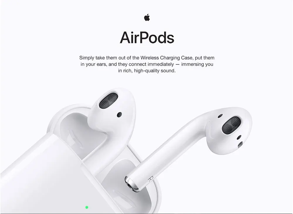 Оригинальные наушники Apple AirPods 2nd, беспроводной зарядный чехол, версия Bluetooth, наушники для iPhone, iPad, Mac, Apple Watch