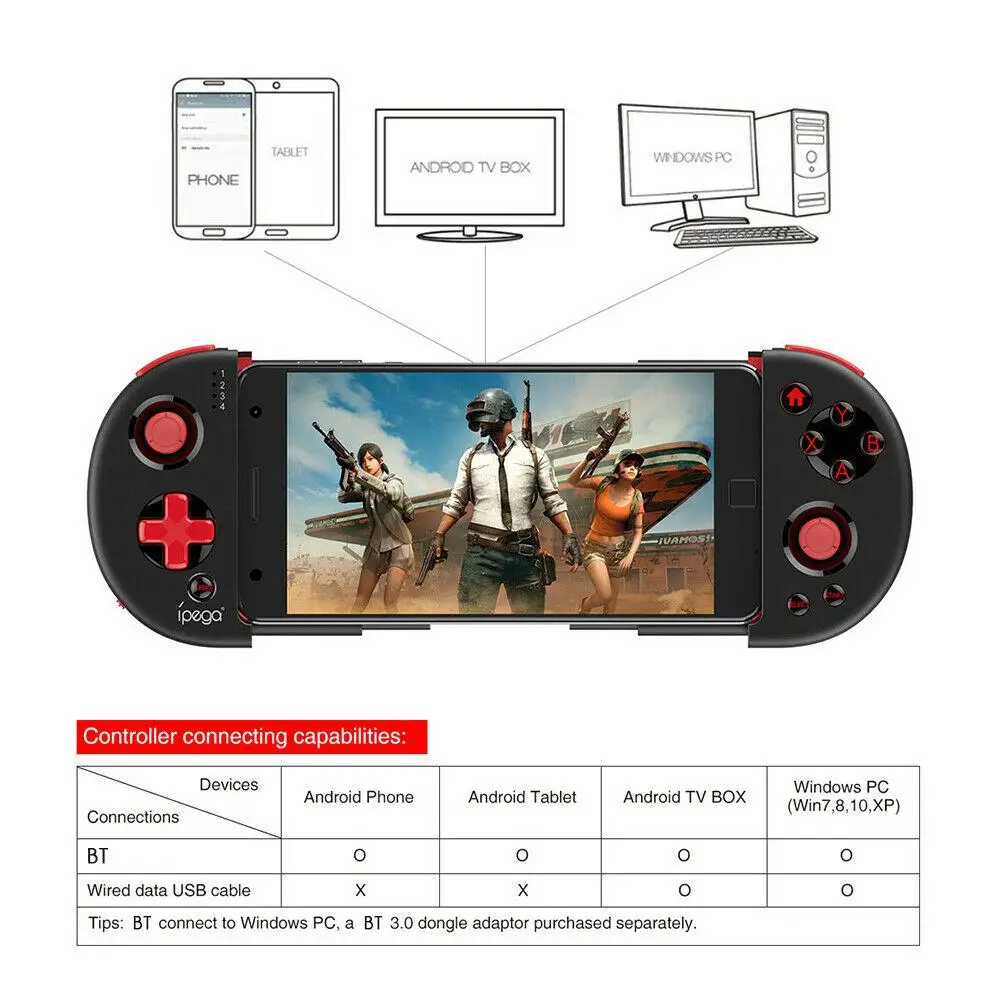 Wireless Controller Joystick Telescopic Game Controller for Phone PUBG