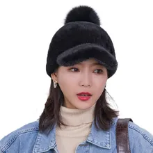 Женская шапка из меха норки, натуральная Высококачественная норковая шапка, новинка, модная женская теплая зимняя шапка из натурального меха норки