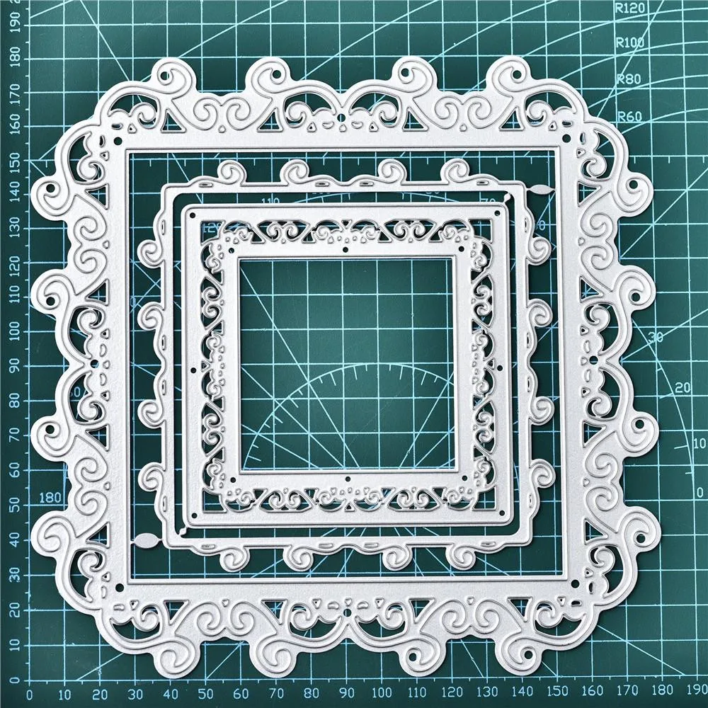 DiyArts альбом граница фон металлическая резка штампы изготовление скрапбукинга тиснение трафарет заготовка, прорезной шаблон новые штампы