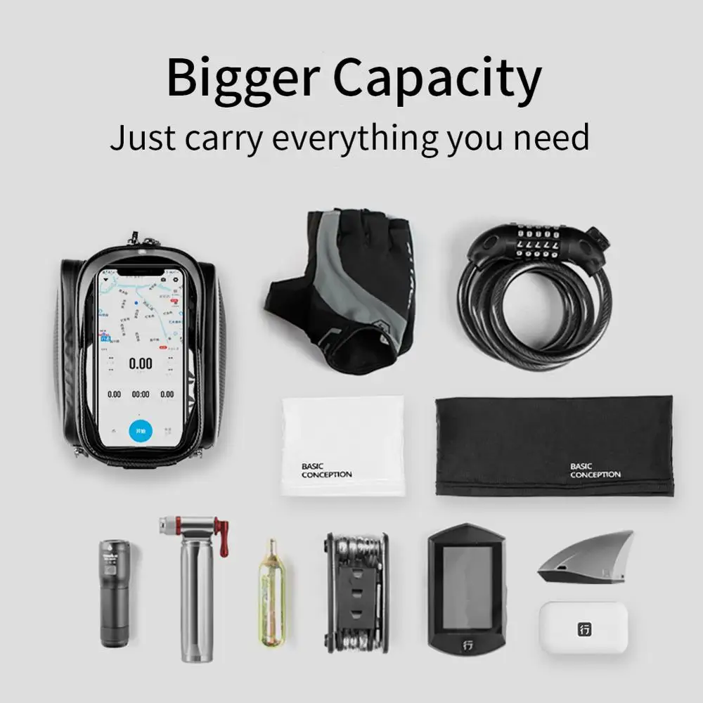 XOSS Bicycle Bag TPU Film Window Double Waterproof Saddle Bag Rainproof Quick Split Phone Holder Bike Bags Bike Bag Front Frame