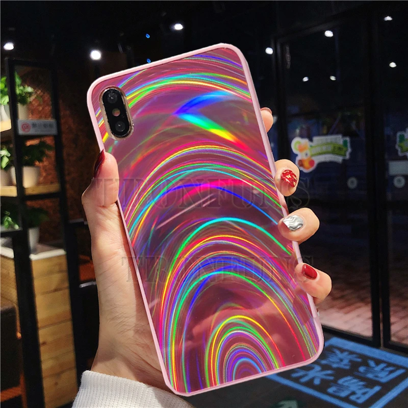 Роскошный 3D радужный чехол для huawei Honor 20i 10i 10 Lite чехол s блестящий чехол с зеркалом для huawei Honor 8X 8A 8S 7C Мягкий ТПУ чехол