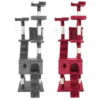 

Cat Climbing Frame Cat Scratching Post Tree Cat's Tree Tower Cat Scratcher Wood Climbing Toy Furniture Cat's Tree House