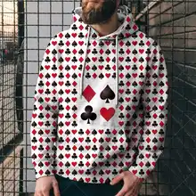 

Men's and Women's Oversized Hoodie, 3D Printing, Playing Cards, New Series Spring and Autumn 2021, Xxs-4xl